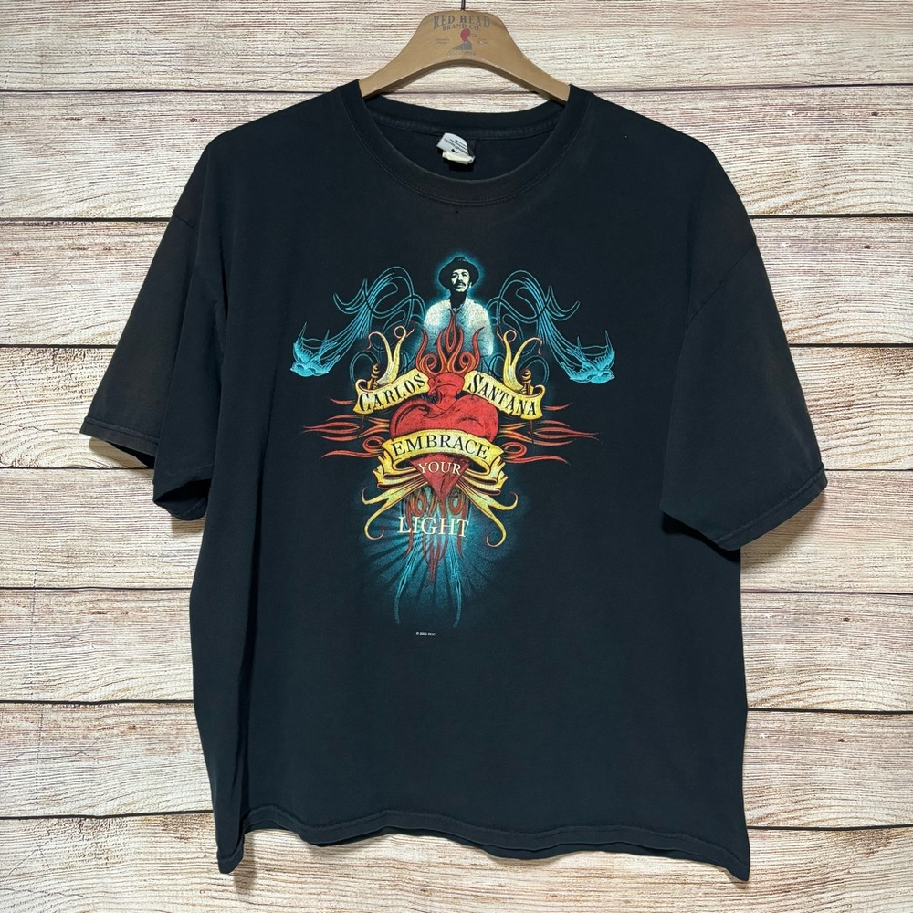 Carlos Santana Embrace Your Light Tour Shirt 2005 XXL Graphic Tee Y2K